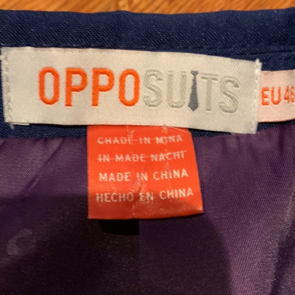 OppoSuits America Blue Star 4th of July Suit Jacket Blazer Men's size 36 Small - Picture 6 of 12